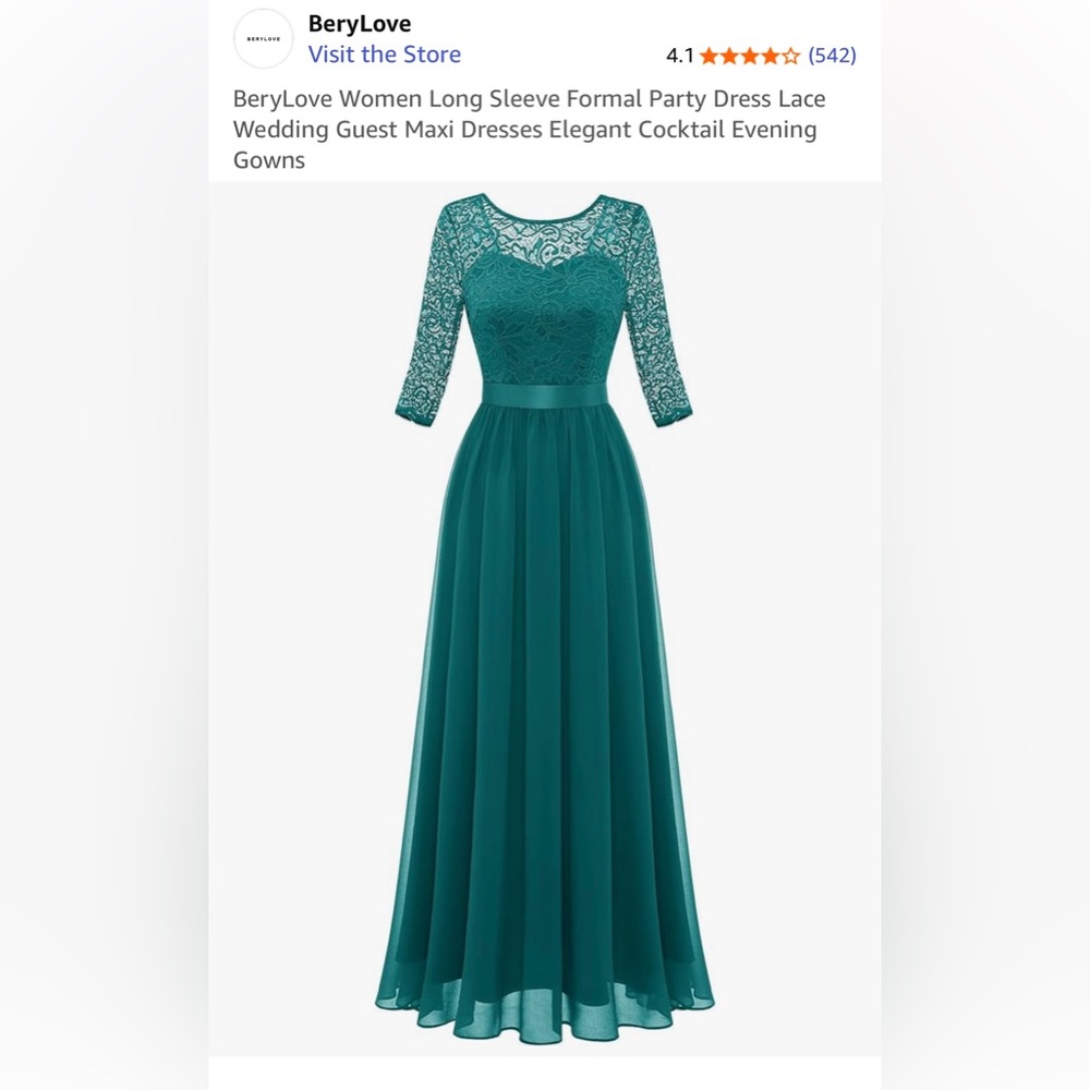 Berry Love Mother of the Bride, Bridesmaid Dress 3/4 Sleeve Floral Lace Top NEW!